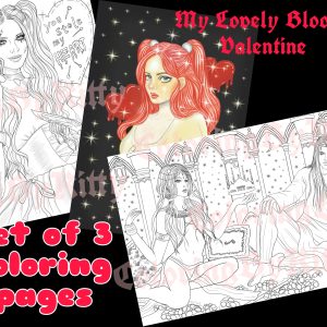 Set of 3 coloring pages "My Lovely Valentine set"