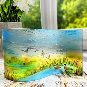 Handmade Marketplace 660 Glass Wave Glass Painting Suncatcher