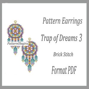 TRAP OF DREAMS 3 Earrings bead pattern PDF file Trap of Dreams bead pattern Bead earrings pattern Olegirabeadpatterns