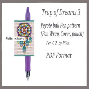TRAP OF DREAMS 3 Pen wraps bead pattern PDF file Bead love pattern Trap of Dreams bead pattern Olegirabeadpatterns
