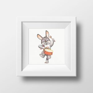 Handmade Marketplace 568 Funny bunny with drum cross stitch pattern