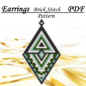 Handmade Marketplace 560 Earrings bead pattern PDF file Brick stitch pattern