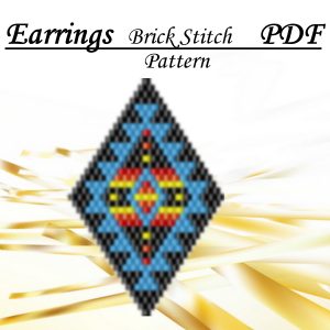 Handmade Marketplace 562 Earrings bead pattern PDF file Brick stitch pattern