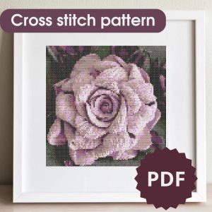 Handmade Marketplace 522 Rose flower, cross stitch pattern, floral cross stitch chart