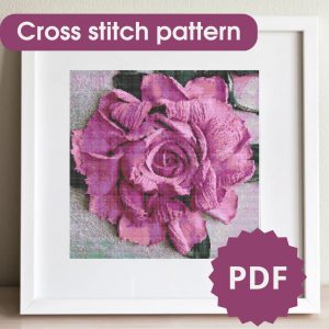 Handmade Marketplace 510 Rose, cross stitch pattern, floral cross stitch chart