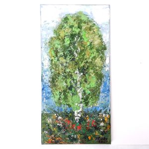 Handmade Marketplace 487 Birch Painting Original Art Impasto Oil Tree Art Work