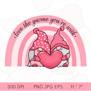 valentine gnomes couple PNG