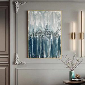 Handmade Marketplace 660 Wall decor Abstract Art, Blue artwork on canvas
