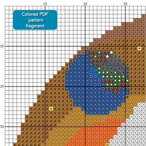 Galaxy Monogram letter C cross stitch digital pattern created for Creative cross stitch shop