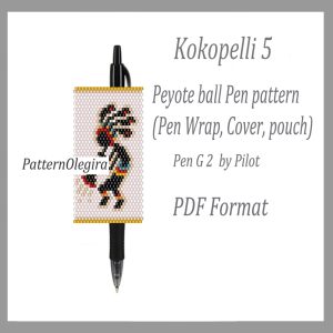 Handmade Marketplace 562 KOKOPELLI 5 Pen wraps bead pattern PDF file Kokopelli bead pattern Olegirabeadpatterns