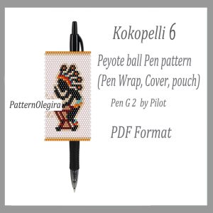Handmade Marketplace 559 KOKOPELLI 6 Pen wraps bead pattern PDF file Kokopelli bead pattern Olegirabeadpatterns