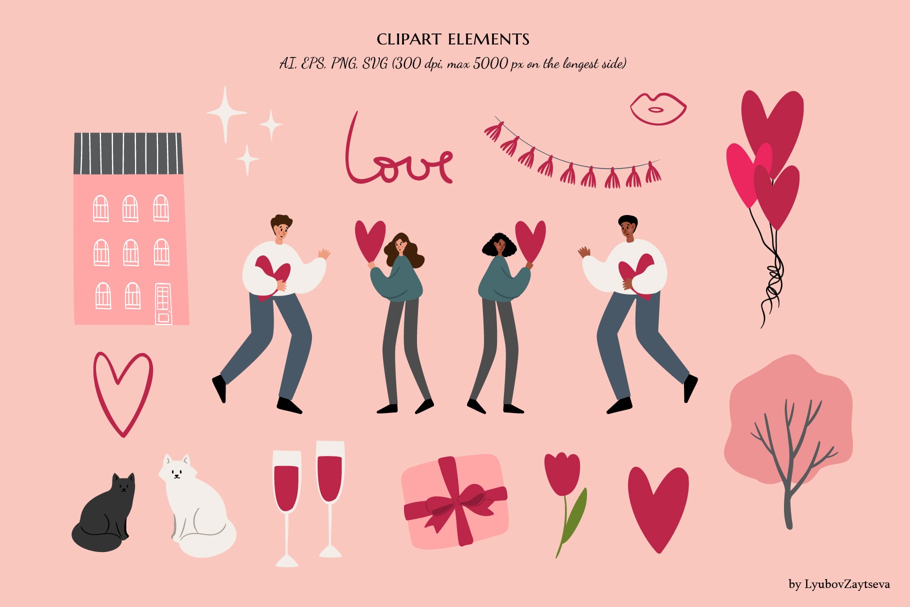 Free Valentines day illustration clipart