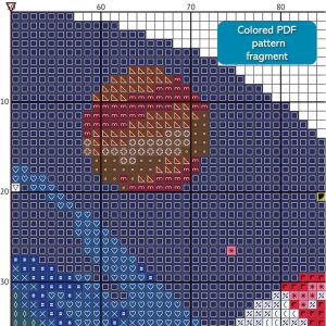 Handmade Marketplace 523 Galaxy Monogram letter L cross stitch digital pattern created for Creative cross stitch shop
