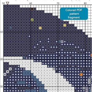 Handmade Marketplace 515 Galaxy Monogram letter O cross stitch digital pattern created for Creative cross stitch shop