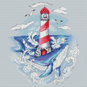 whale cross stitch pattern