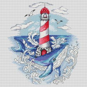 whale cross stitch pattern