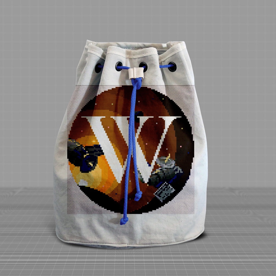 Galaxy Monogram letter W cross stitch digital pattern created for Creative cross stitch shop instant download PDF