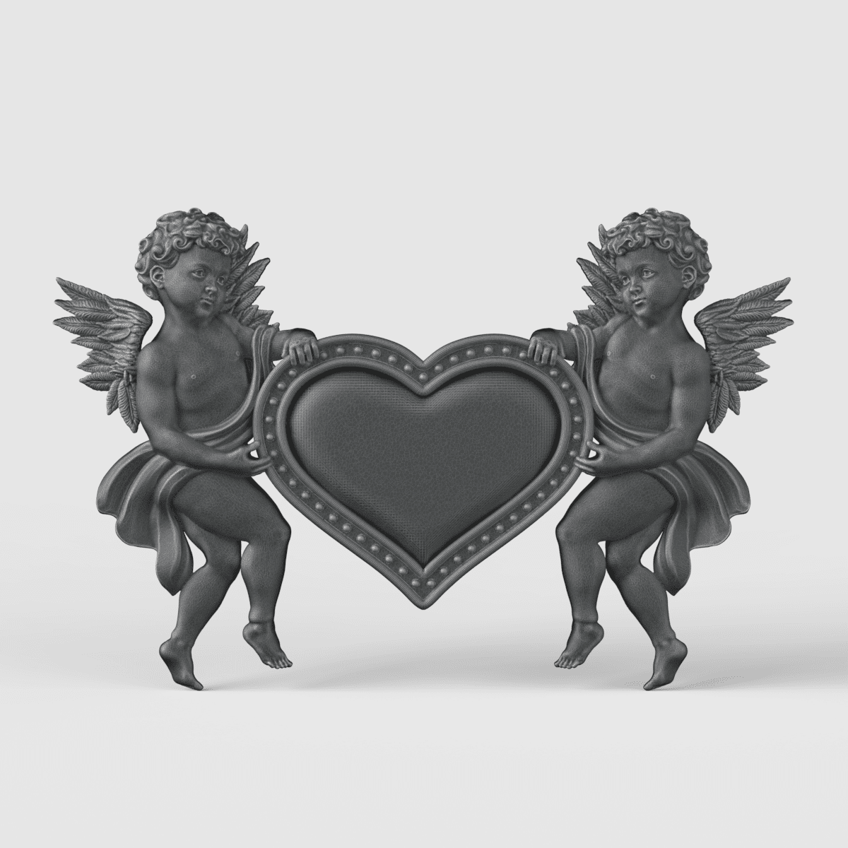 3D Model STL CNC Router file 3dprintable Cherubs & Heart 7 3D Model STL CNC Router file 3dprintable Cherubs & Heart - Image 7