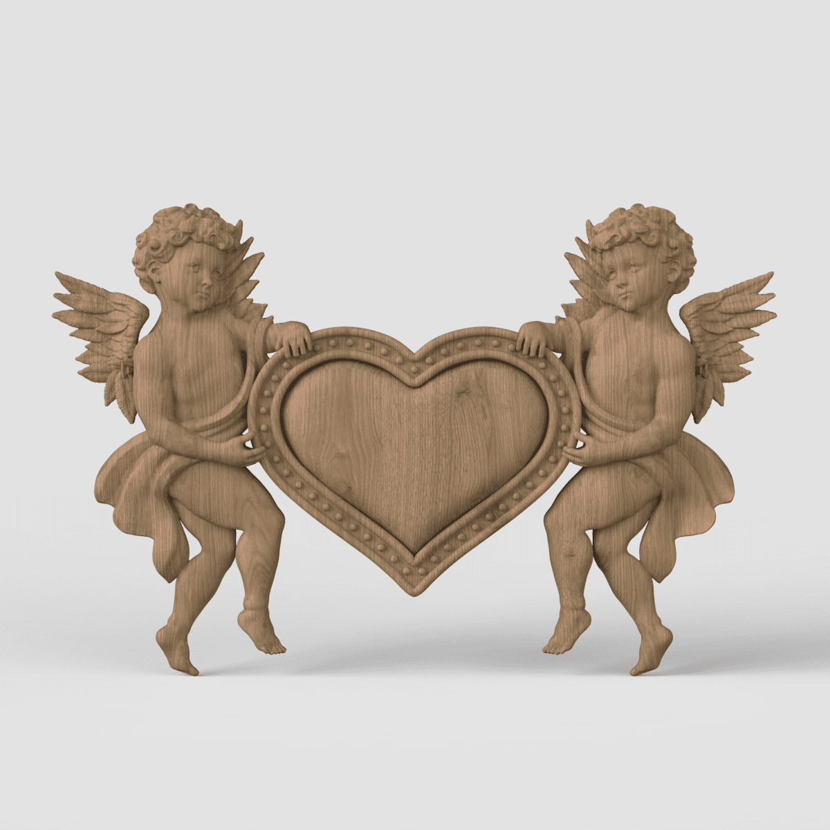 3D Model STL CNC Router file 3dprintable Cherubs & Heart 8 3D Model STL CNC Router file 3dprintable Cherubs & Heart - Image 8