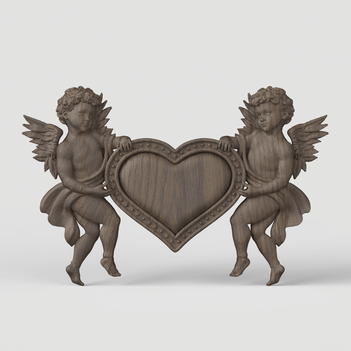 3D Model STL CNC Router file 3dprintable Cherubs & Heart 6 3D Model STL CNC Router file 3dprintable Cherubs & Heart - Image 6