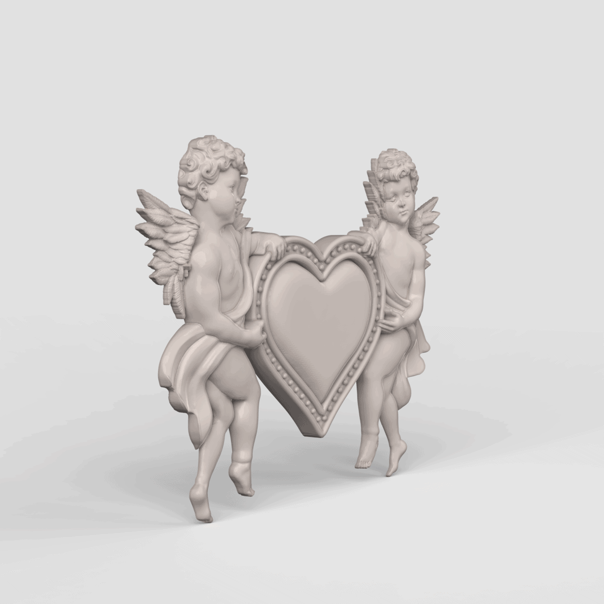 3D Model STL CNC Router file 3dprintable Cherubs & Heart 3 3D Model STL CNC Router file 3dprintable Cherubs & Heart - Image 3