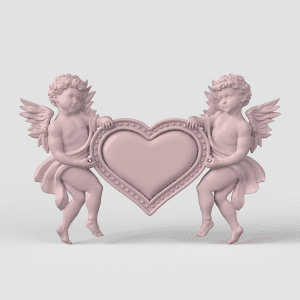 3D Model STL CNC Router file 3dprintable Cherubs & Heart