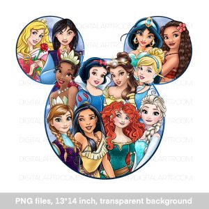Cartoon princesses Png illustration Art Print