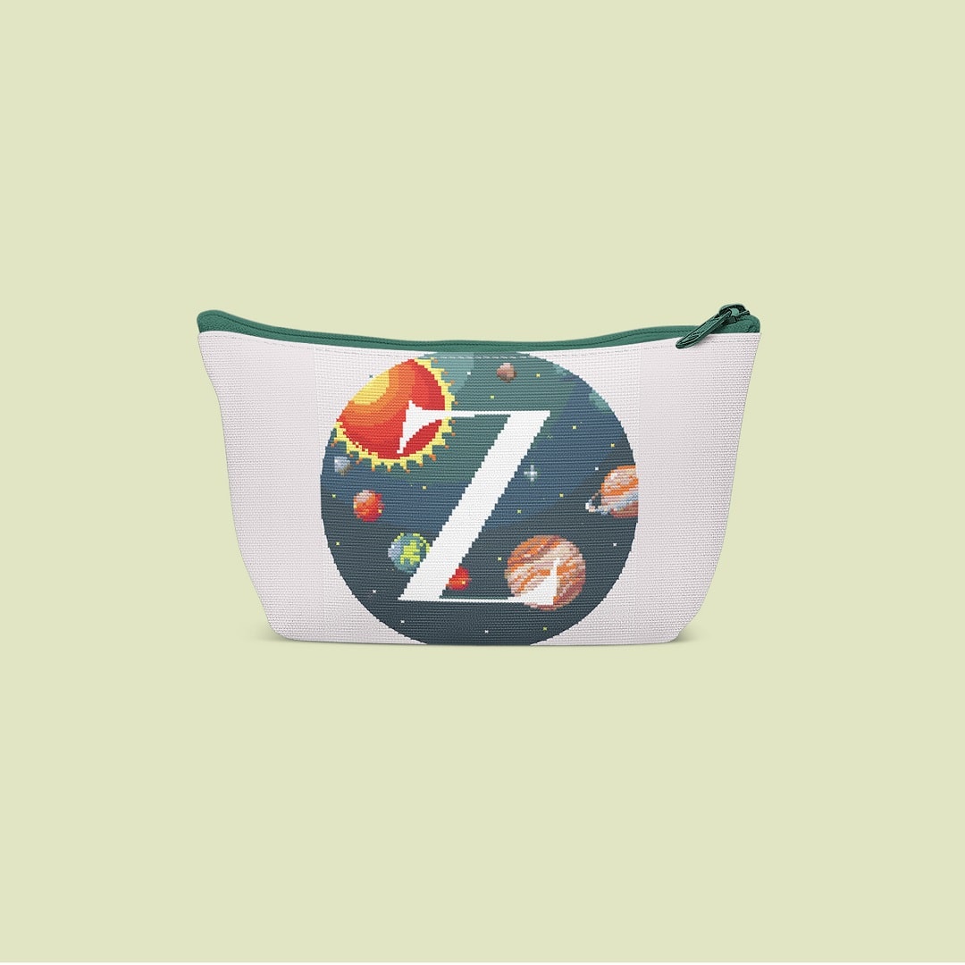 Galaxy Monogram letter Z cross stitch digital pattern created for Creative cross stitch shop instant download PDF