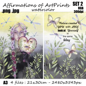 Handmade Marketplace 676 Motivations and Harmony SET 2 Art Prints