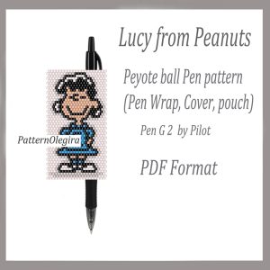 LUCY FROM PEANUTS Pen wraps bead pattern PDF file Lucy from Peanuts bead pattern Olegirabeadpatterns