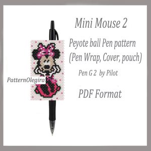 MINI MOUSE 2 Pen wraps bead pattern PDF file Mini Mouse bead pattern Olegirabeadpatterns