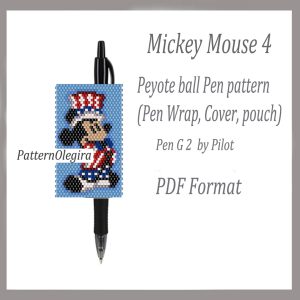 MICKEY MOUSE 4 Pen wraps bead pattern PDF file Mickey Mouse bead pattern Olegirabeadpatterns