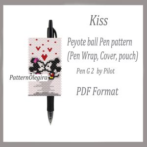 Handmade Marketplace 569 KISS Pen wraps bead pattern PDF file Kiss Mini and Mickey bead pattern Olegirabeadpatterns