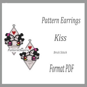 Handmade Marketplace 568 KISS Earrings bead pattern PDF file Kiss Mini and Mickey bead pattern Olegirabeadpatterns