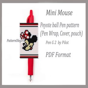Handmade Marketplace 571 MINI MOUSE Pen wraps bead pattern PDF file Mini Mouse bead pattern Olegirabeadpatterns