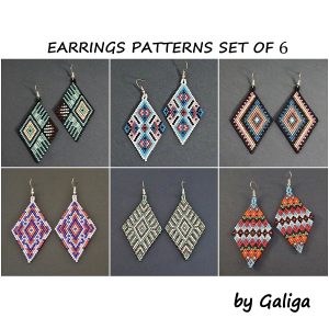 Handmade Marketplace 569 Geometric beaded earrings patterns Set