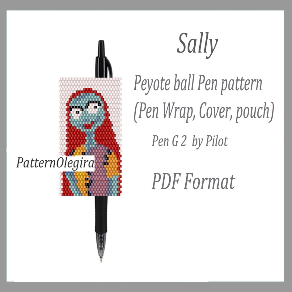 SALLY bead pattern PDF file Bead pen wraps pilot G2