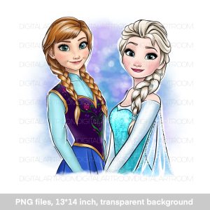 Cartoon princesses illustration Art print Sublimation