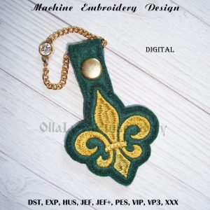 Fleur-de-lis ITH Keychain