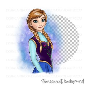 Cartoon princesse Anna illustration Art print Sublimation