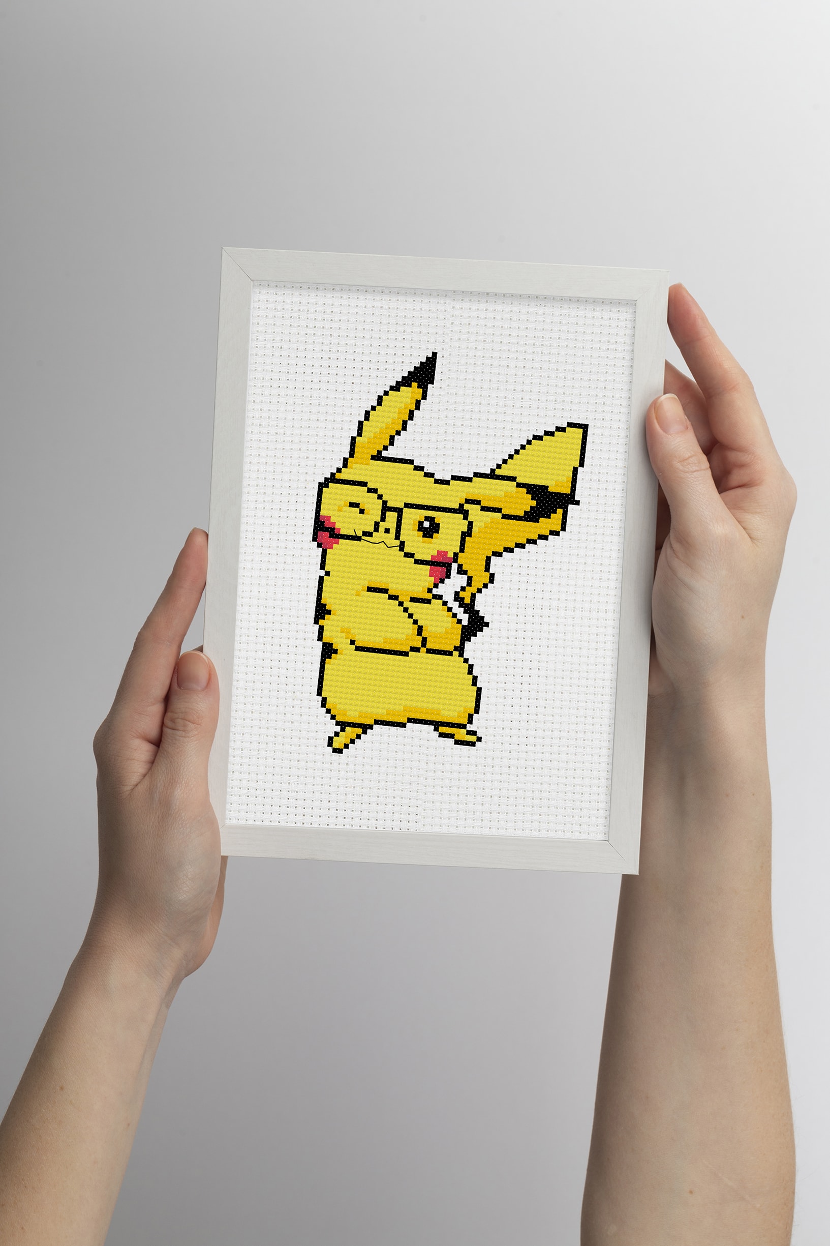 Funny Pickachu cross stitch pattern PDF. Anime gift 4 Pikachu cross stitch pattern PDF