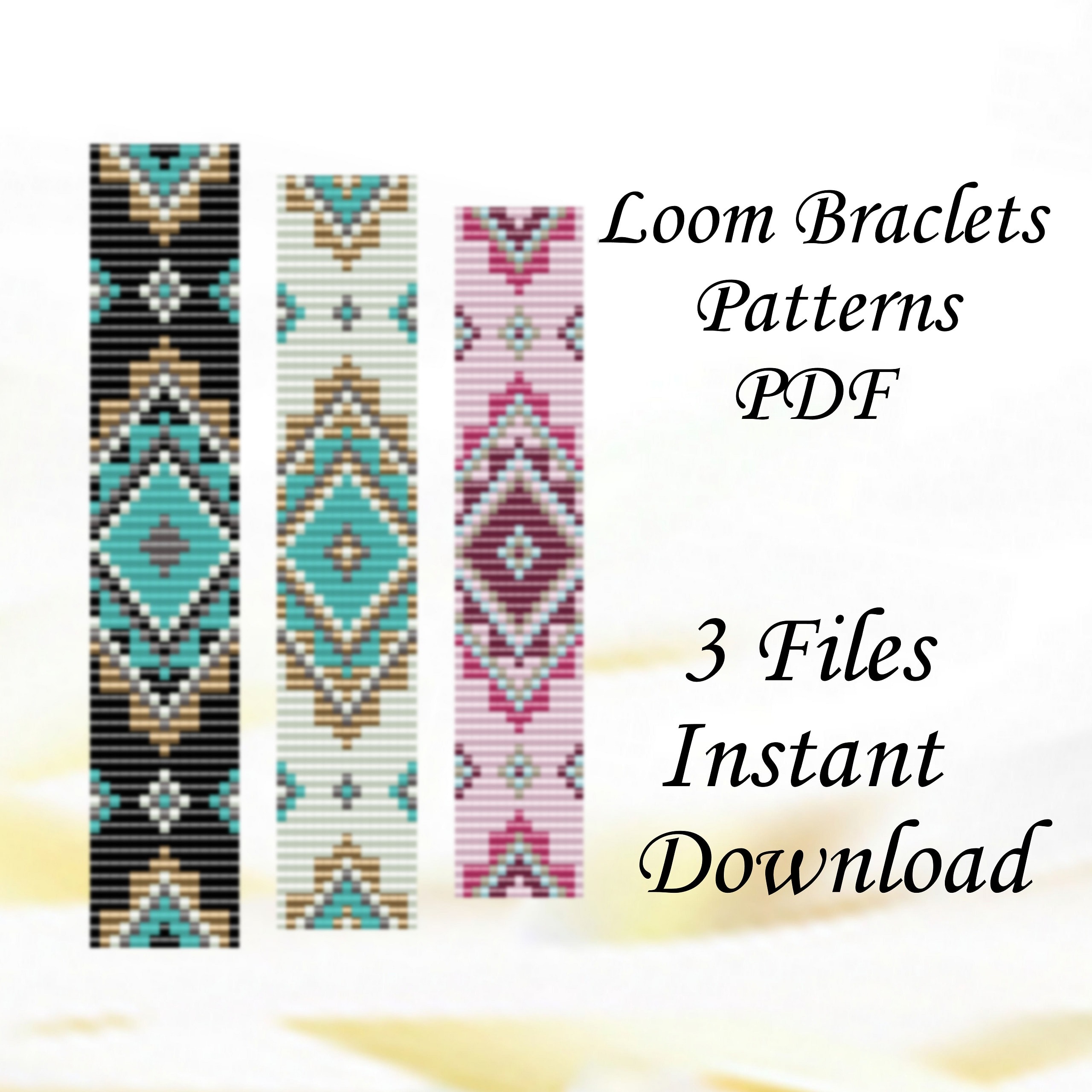 Loom stitch Bead bracelet pattern PDF file Set patterns
