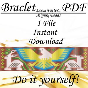 Loom stitch Bead bracelet pattern Eagle