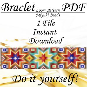 Loom stitch Bead bracelet pattern Lakota star