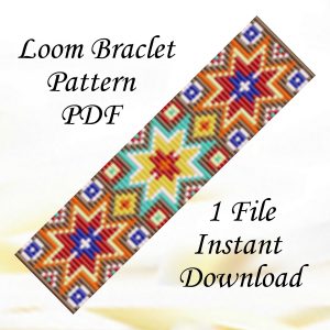 Loom stitch Bead bracelet pattern Lakota star