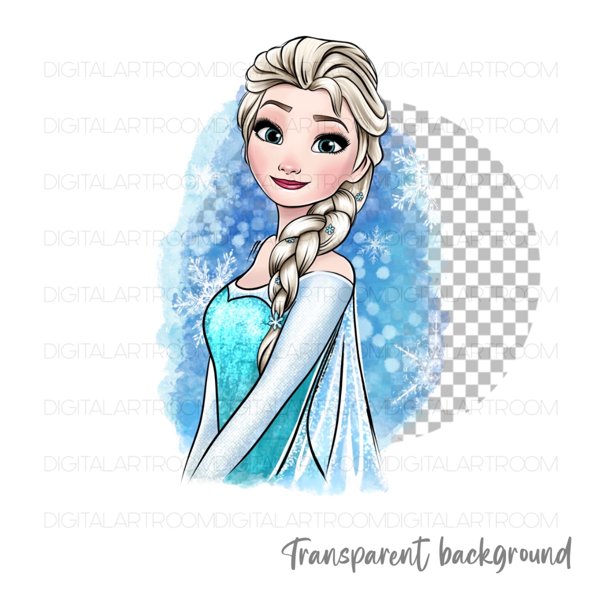 Cartoon princesse Elsa illustration Art print Sublimation - Crealandia