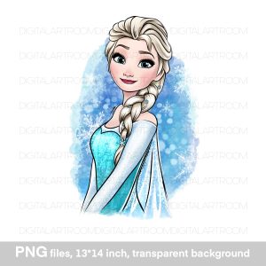 Cartoon princesse Elsa illustration Art print Sublimation