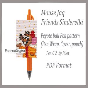 MOUSE JAQ FRENDS CINDERELA Bead pattern PDF file Bead pen wraps Bead cover pen Bead peyote pattern Olegirabeadpatterns