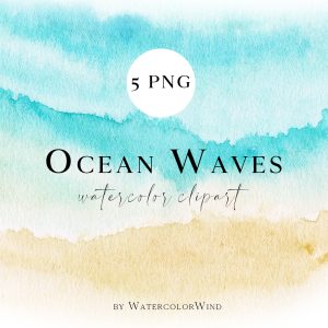 summer beach watercolor clipart