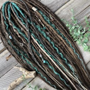 Ready to ship mix set synthetic de dreads with curly dreads and braids